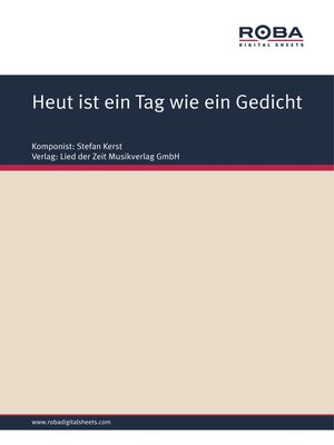 cover image of Heut ist ein Tag wie ein Gedicht